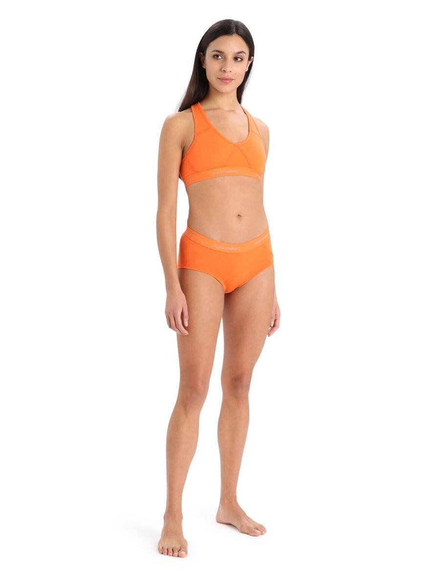 Bielizny Icebreaker Merino Sprite Hot Pants Damskie Pomarańczowe | PL 1242CTVE